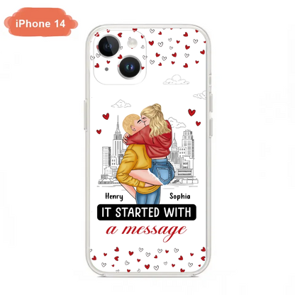 Custom Personalized Couple Phone Case For iPhone/ Samsung - Gift Idea For Couple - It Started With A Message