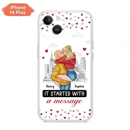 Custom Personalized Couple Phone Case For iPhone/ Samsung - Gift Idea For Couple - It Started With A Message
