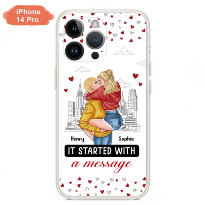 Custom Personalized Couple Phone Case For iPhone/ Samsung - Gift Idea For Couple - It Started With A Message