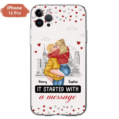 Custom Personalized Couple Phone Case For iPhone/ Samsung - Gift Idea For Couple - It Started With A Message
