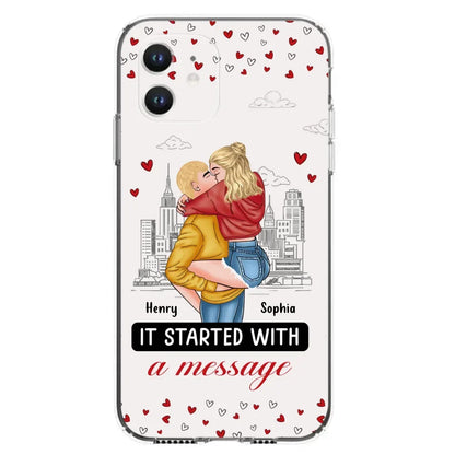 Custom Personalized Couple Phone Case For iPhone/ Samsung - Gift Idea For Couple - It Started With A Message