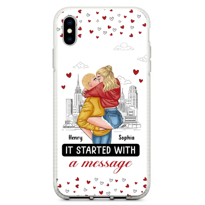 Custom Personalized Couple Phone Case For iPhone/ Samsung - Gift Idea For Couple - It Started With A Message
