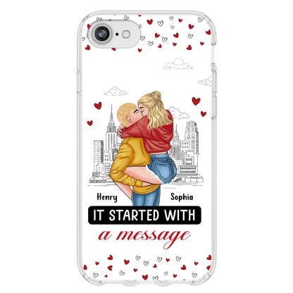 Custom Personalized Couple Phone Case For iPhone/ Samsung - Gift Idea For Couple - It Started With A Message