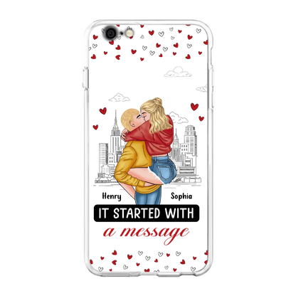 Custom Personalized Couple Phone Case For iPhone/ Samsung - Gift Idea For Couple - It Started With A Message