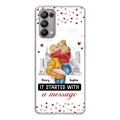 Custom Personalized Couple Phone Case For Xiaomi/ Oppo/ Huawei - Gift Idea For Couple - It Started With A Message