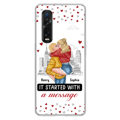 Custom Personalized Couple Phone Case For Xiaomi/ Oppo/ Huawei - Gift Idea For Couple - It Started With A Message