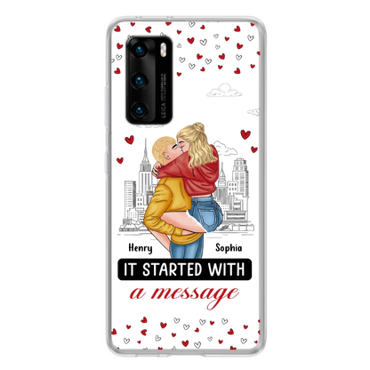 Custom Personalized Couple Phone Case For Xiaomi/ Oppo/ Huawei - Gift Idea For Couple - It Started With A Message