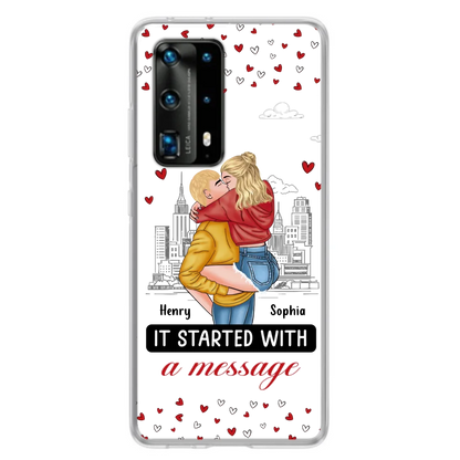 Custom Personalized Couple Phone Case For Xiaomi/ Oppo/ Huawei - Gift Idea For Couple - It Started With A Message