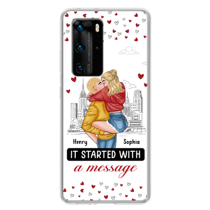 Custom Personalized Couple Phone Case For Xiaomi/ Oppo/ Huawei - Gift Idea For Couple - It Started With A Message