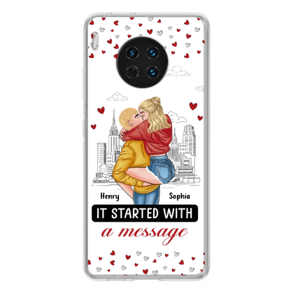 Custom Personalized Couple Phone Case For Xiaomi/ Oppo/ Huawei - Gift Idea For Couple - It Started With A Message