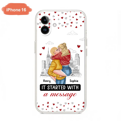 Custom Personalized Couple Phone Case For iPhone/ Samsung - Gift Idea For Couple - It Started With A Message