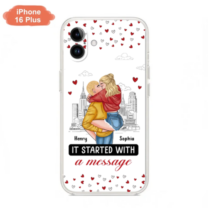Custom Personalized Couple Phone Case For iPhone/ Samsung - Gift Idea For Couple - It Started With A Message