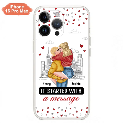 Custom Personalized Couple Phone Case For iPhone/ Samsung - Gift Idea For Couple - It Started With A Message
