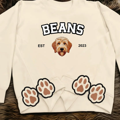 Personalized Dog Mom Side Bow Embroidered Sweatshirt - Upload Dog Photo - Gift Idea For Dog Lover