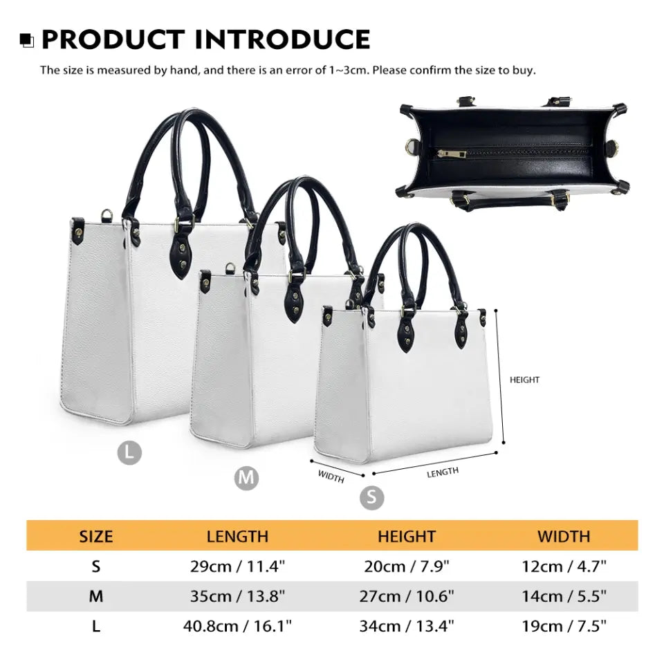 Personalized Witch Leather Handbag with Long Straps - Gift Idea For Witch