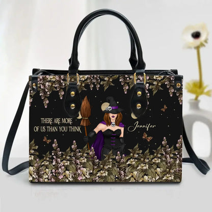 Personalized Witch Leather Handbag with Long Straps - Gift Idea For Witch/Friend
