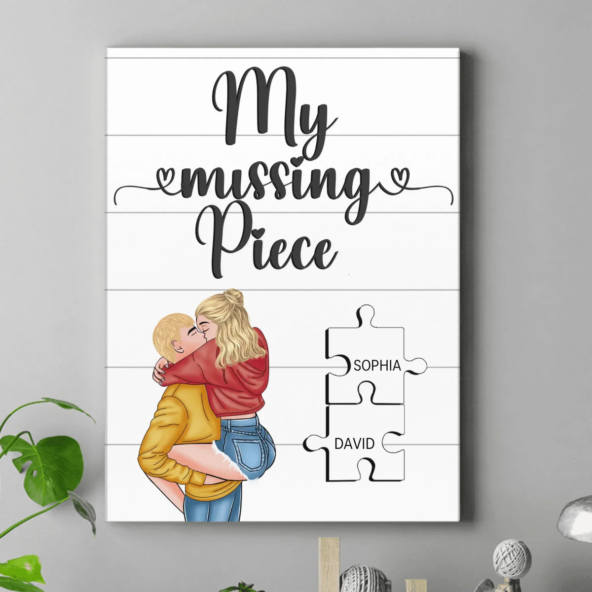 Personalized Couple Canvas - Gift Idea For Couple - My Missing Piece