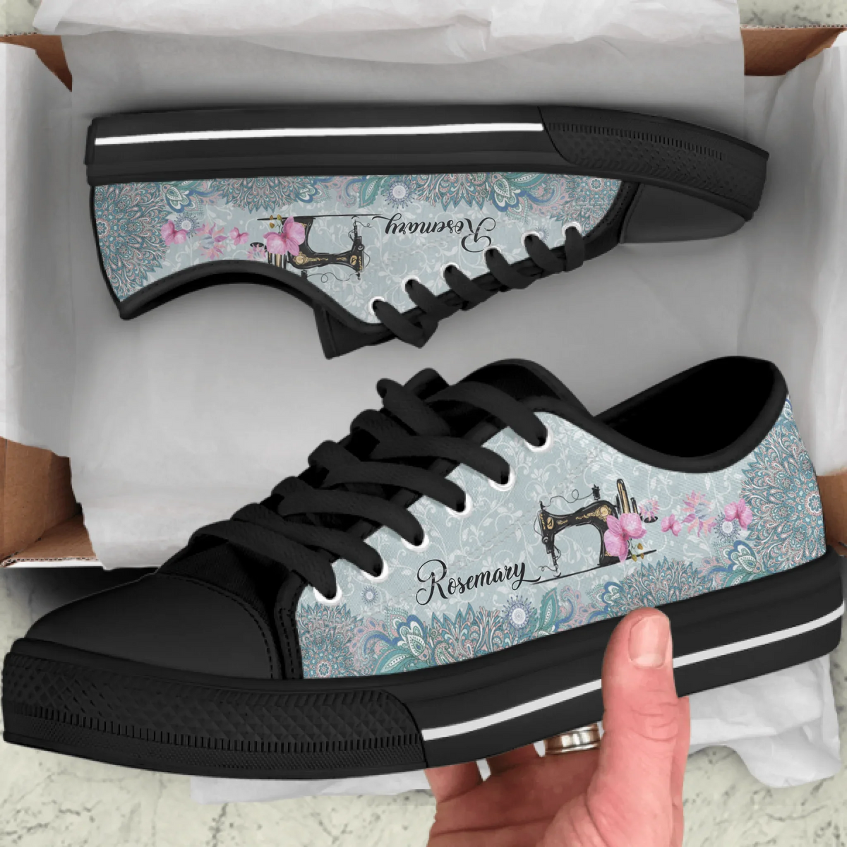 Personalized Sewing Sneakers - Gift Idea For Sewing Lover - DZ0115