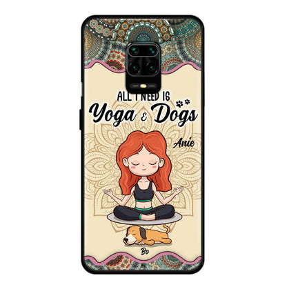 Custom Personalized Yoga Woman & Dog Phone Case - Upto 3 Dogs - Gifts For Yoga/ Dog Lovers - All I Need Is Yoga And Dogs - Case For iPhone, Samsung And Xiaomi- 606HWH