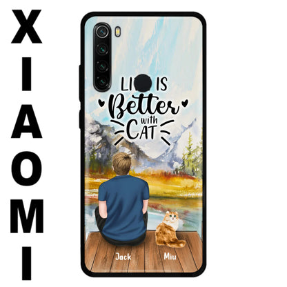 Custom Personalized Cat Dad Phone Case - Gifts For Cat Lovers With Upto 4 Cats - Best Cat Dad Ever - Case For iPhone, Samsung And Xiaomi