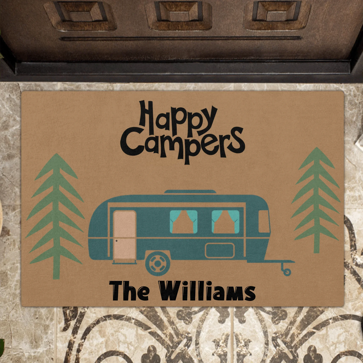 Custom Personalized Camping Doormat - Best Gift for Camping Lovers - Happy Campers - OFAWC7