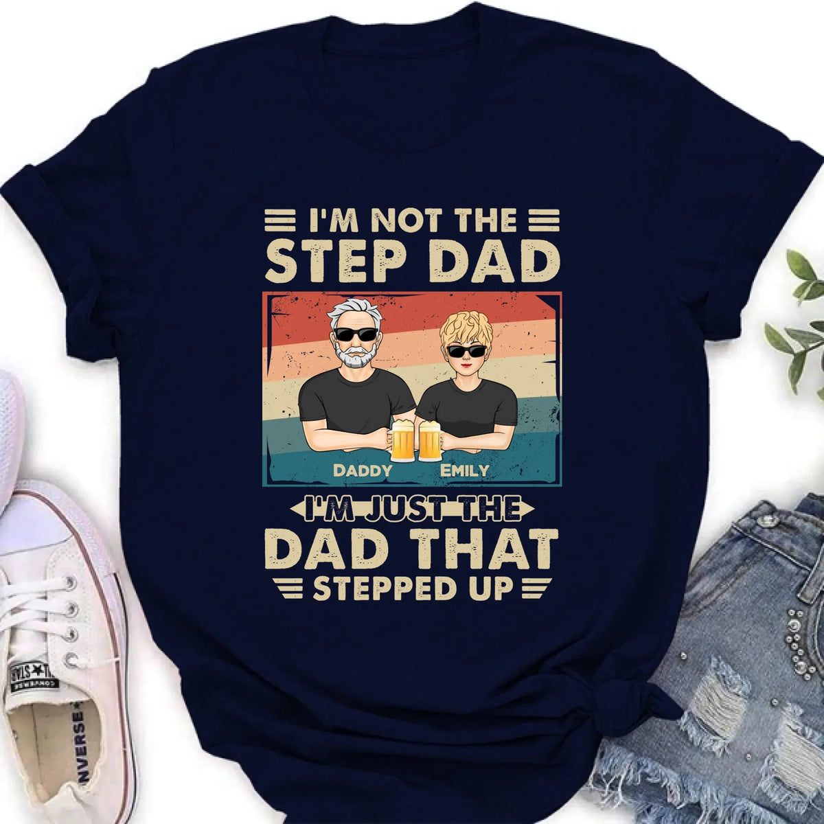 Personalized Step Dad Shirt/Sweater/Hoodie - Dad With Up To 4 Children - Father's Day Gift Idea For Step Dad