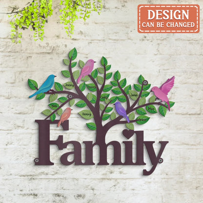 Personalized Family Metal Sign - Gift Idea For Family With Up to 12 Members