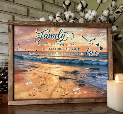 Personalized Family Poster - Gift Idea For Family With Up To 7 Members - Family A Whole Lot Of Love