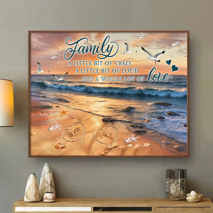 Personalized Family Poster - Gift Idea For Family With Up To 7 Members - Family A Whole Lot Of Love