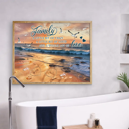Personalized Family Poster - Gift Idea For Family With Up To 7 Members - Family A Whole Lot Of Love
