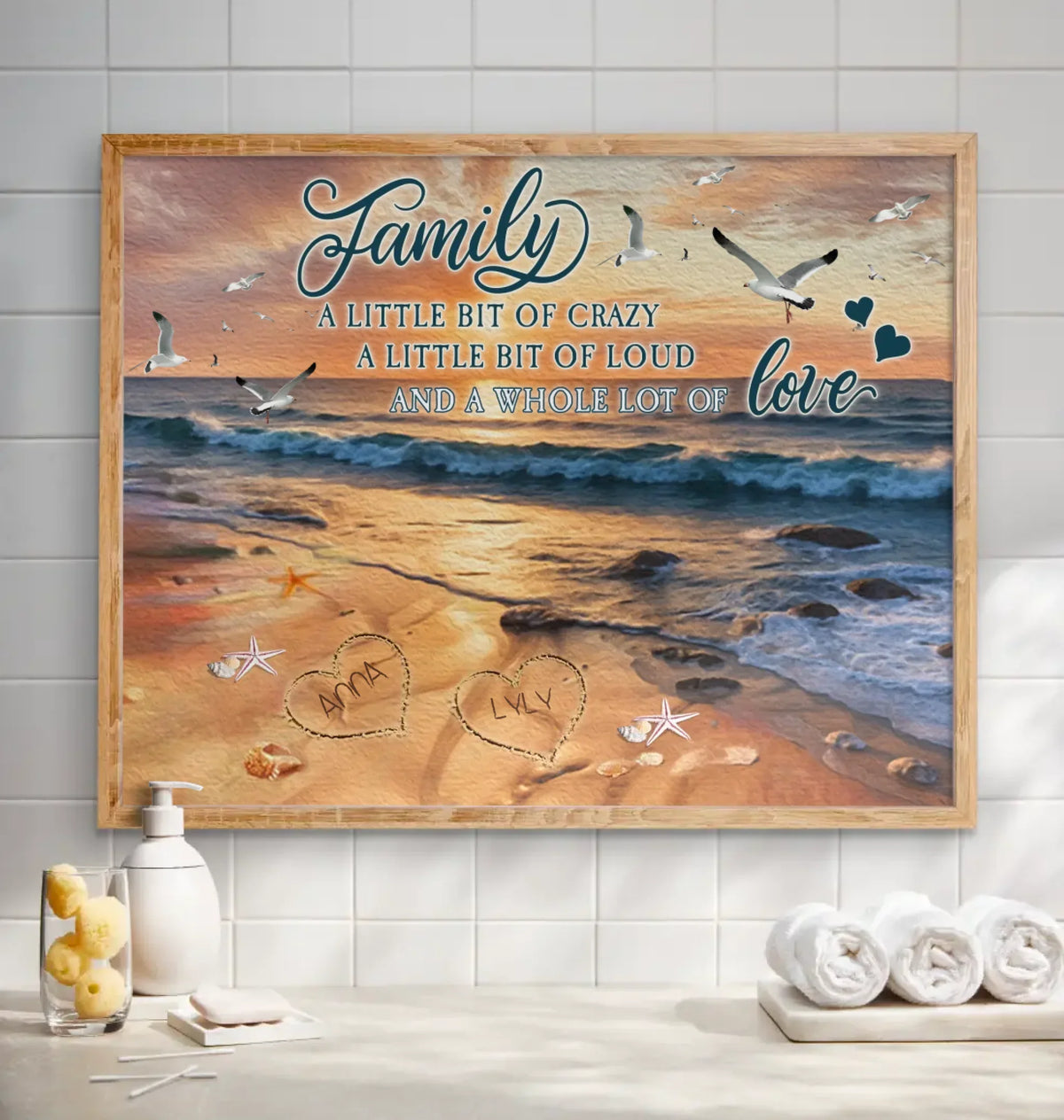 Personalized Family Poster - Gift Idea For Family With Up To 7 Members - Family A Whole Lot Of Love