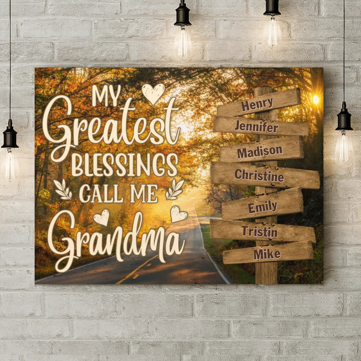 Personalized Grandma & Grandkids Canvas - Gift Idea For Grandma/ Grandkid