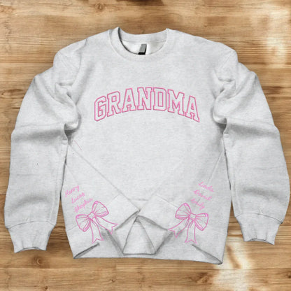 Personalized Grandma Embroidered Sweatshirt - Gift Idea For Grandma/Mom