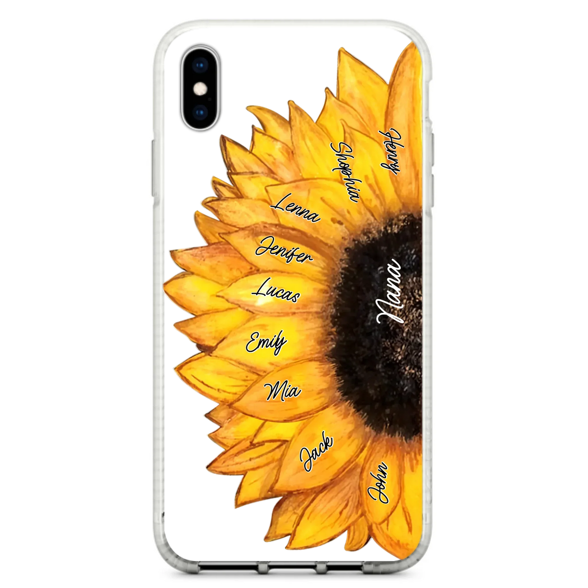 Custom Personalized Sunflower Grandma Phone Case -Upto 9 Kids - Mother's Day Gift Idea for Mom/Grandma