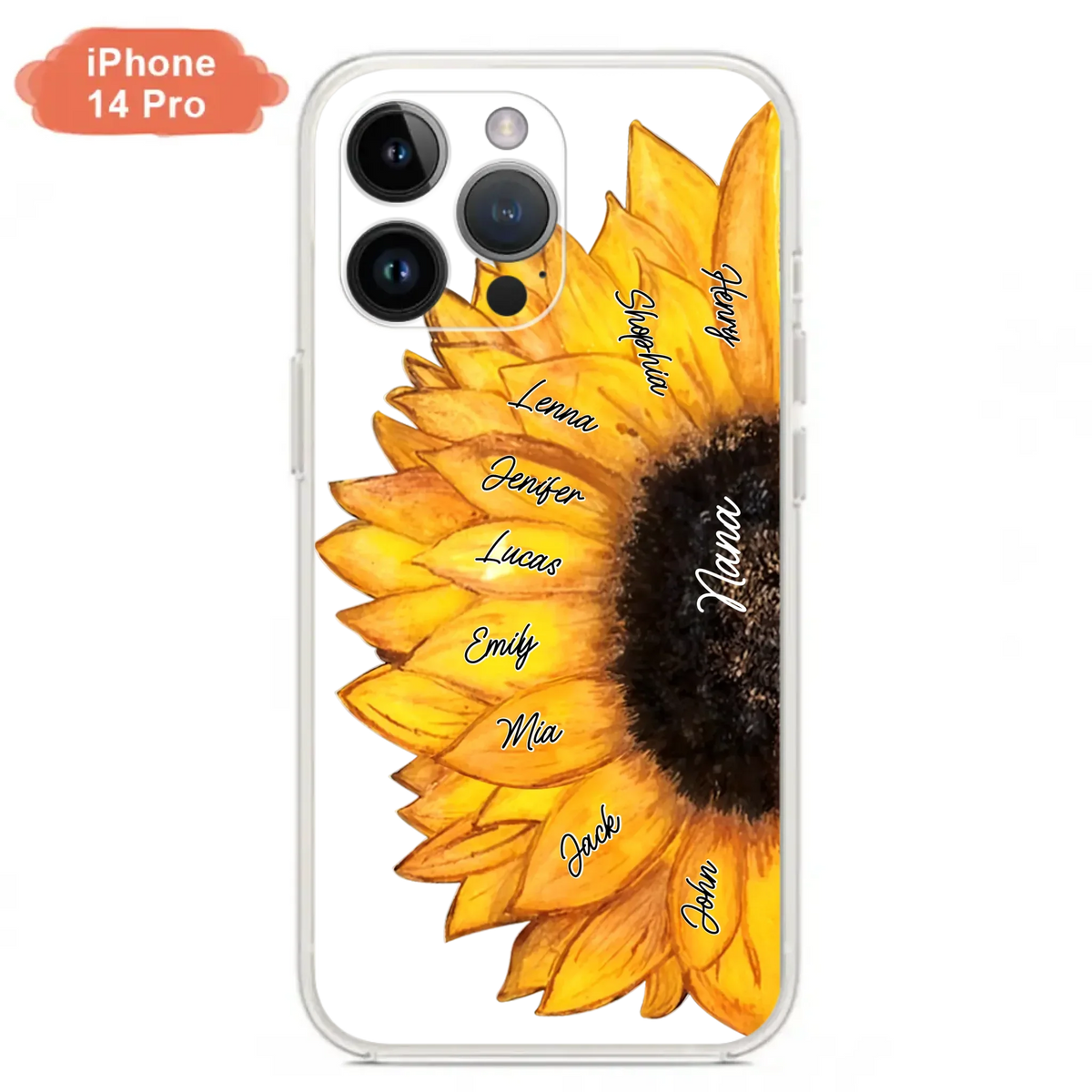 Custom Personalized Sunflower Grandma Phone Case -Upto 9 Kids - Mother's Day Gift Idea for Mom/Grandma