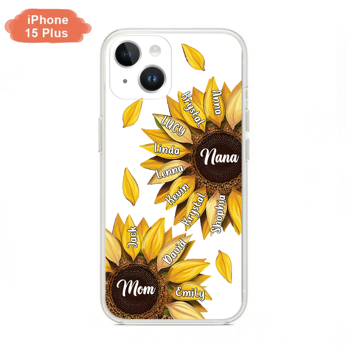 Custom Personalized Sunflower Grandma Phone Case -Upto 11 Kids - Mother's Day Gift Idea for Mom/Grandma -  Case For iPhone/Samsung