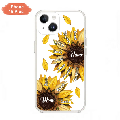 Custom Personalized Sunflower Grandma Phone Case -Upto 11 Kids - Mother's Day Gift Idea for Mom/Grandma -  Case For iPhone/Samsung