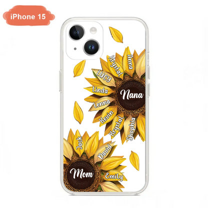 Custom Personalized Sunflower Grandma Phone Case -Upto 11 Kids - Mother's Day Gift Idea for Mom/Grandma -  Case For iPhone/Samsung