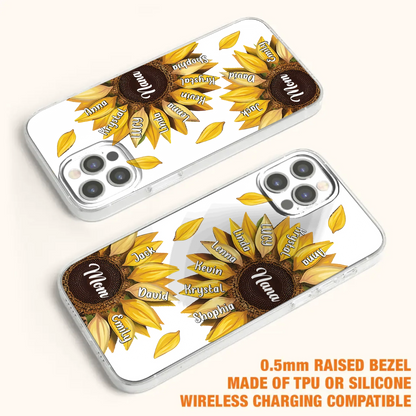 Custom Personalized Sunflower Grandma Phone Case -Upto 11 Kids - Mother's Day Gift Idea for Mom/Grandma -  Case For iPhone/Samsung