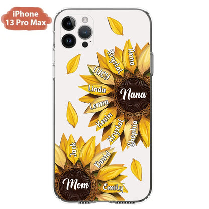 Custom Personalized Sunflower Grandma Phone Case -Upto 11 Kids - Mother's Day Gift Idea for Mom/Grandma -  Case For iPhone/Samsung