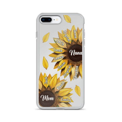 Custom Personalized Sunflower Grandma Phone Case -Upto 11 Kids - Mother's Day Gift Idea for Mom/Grandma -  Case For iPhone/Samsung