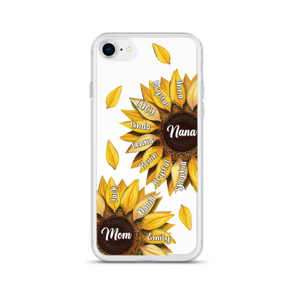 Custom Personalized Sunflower Grandma Phone Case -Upto 11 Kids - Mother's Day Gift Idea for Mom/Grandma -  Case For iPhone/Samsung
