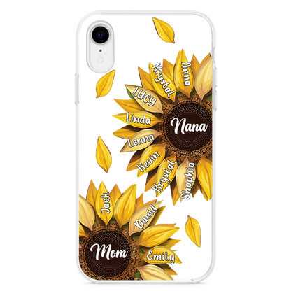 Custom Personalized Sunflower Grandma Phone Case -Upto 11 Kids - Mother's Day Gift Idea for Mom/Grandma -  Case For iPhone/Samsung