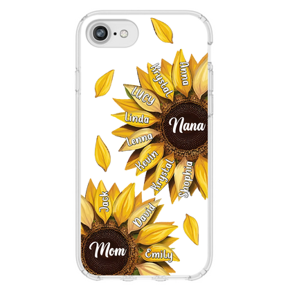 Custom Personalized Sunflower Grandma Phone Case -Upto 11 Kids - Mother's Day Gift Idea for Mom/Grandma -  Case For iPhone/Samsung