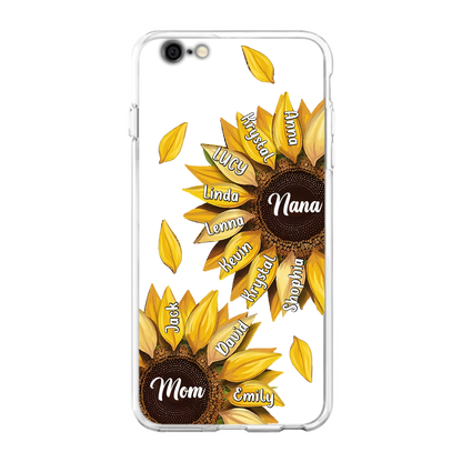 Custom Personalized Sunflower Grandma Phone Case -Upto 11 Kids - Mother's Day Gift Idea for Mom/Grandma -  Case For iPhone/Samsung
