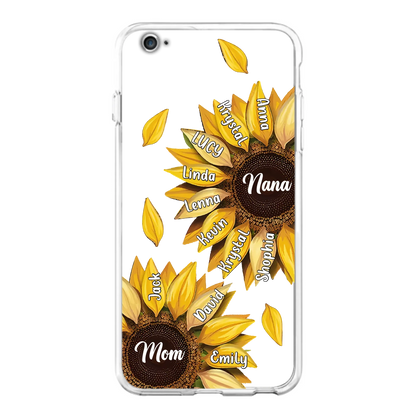 Custom Personalized Sunflower Grandma Phone Case -Upto 11 Kids - Mother's Day Gift Idea for Mom/Grandma -  Case For iPhone/Samsung
