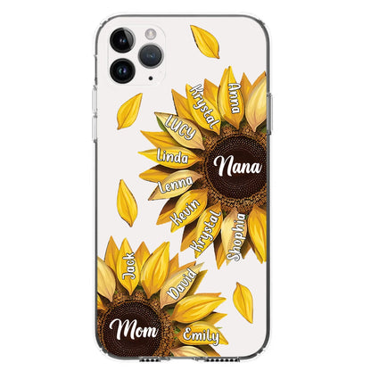 Custom Personalized Sunflower Grandma Phone Case -Upto 11 Kids - Mother's Day Gift Idea for Mom/Grandma -  Case For iPhone/Samsung