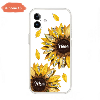 Custom Personalized Sunflower Grandma Phone Case -Upto 11 Kids - Mother's Day Gift Idea for Mom/Grandma -  Case For iPhone/Samsung