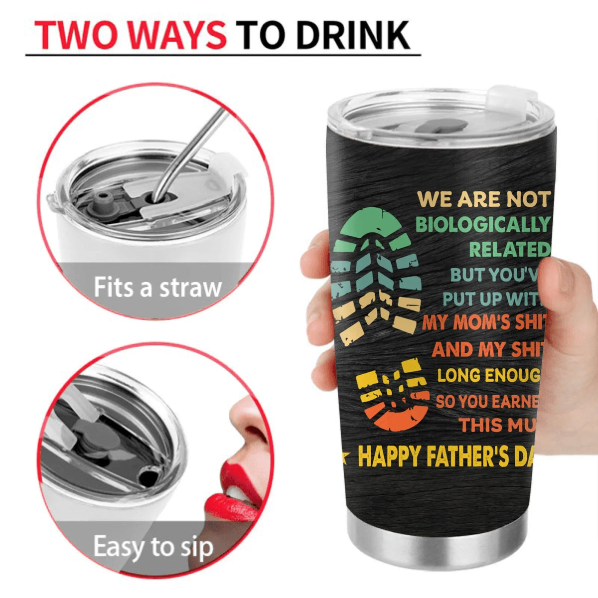 Personalized Stepdad Tumbler - Father's Day Gift For Step Father - You're The Dad That Stepped Up Stepped In