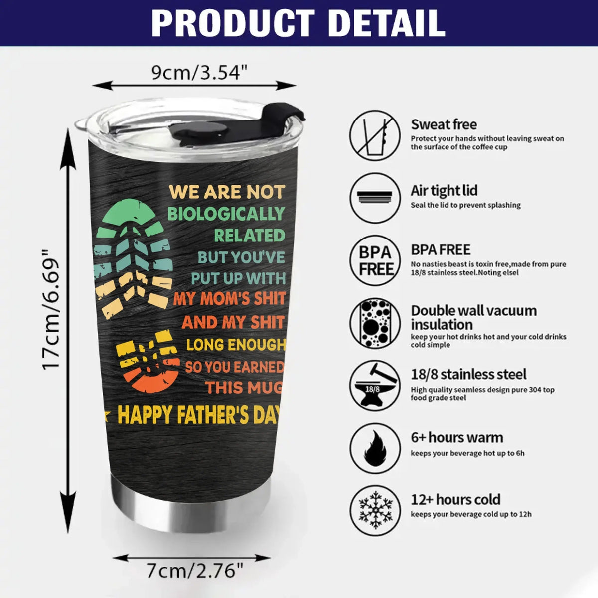 Personalized Stepdad Tumbler - Father's Day Gift For Step Father - You're The Dad That Stepped Up Stepped In